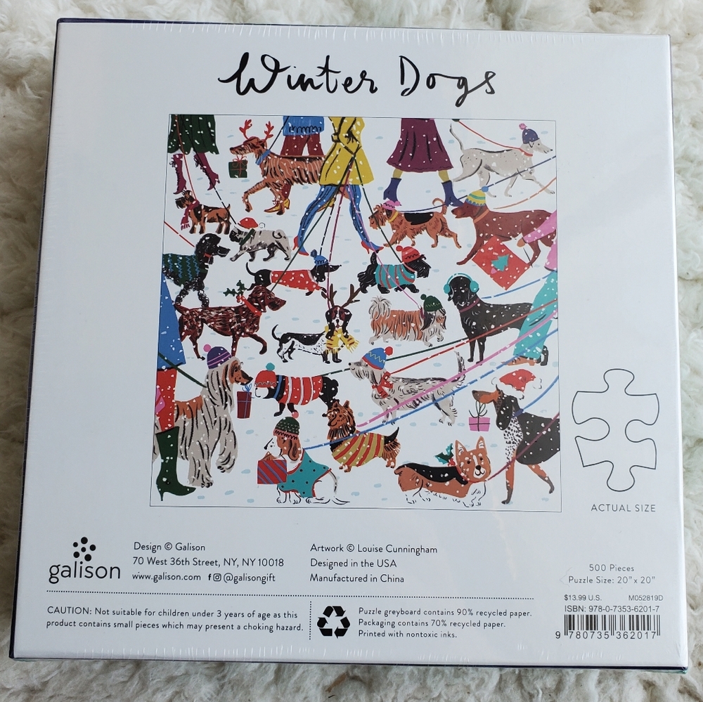 Anthropologie Winter Dogs Puzzle - 500 pieces - Picture 6 of 6